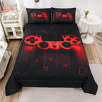 Boys Gamer Comforter Set Queen Size,Gamepad Bedding Set Kids Young Man Video Games Down Comforter for Teen Child Game Room Decor