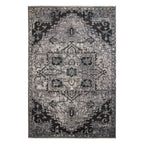 HomeRoots 531848 8 x 10 ft. Gray Medallion Power Loom Rectangle Area Rug