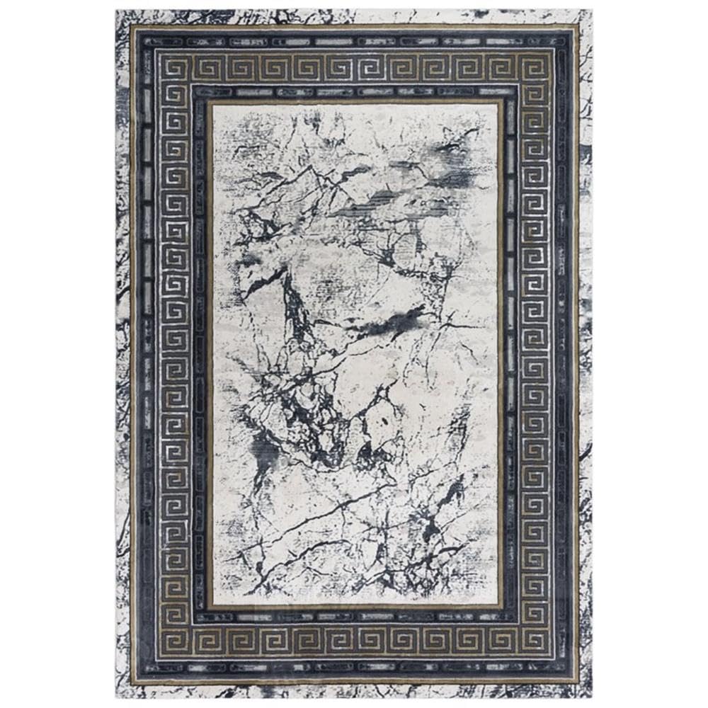 Spring 8'6" X 11'10" Abstract Black/Beige/Black/Gray/Brown Power-Loomed Rug