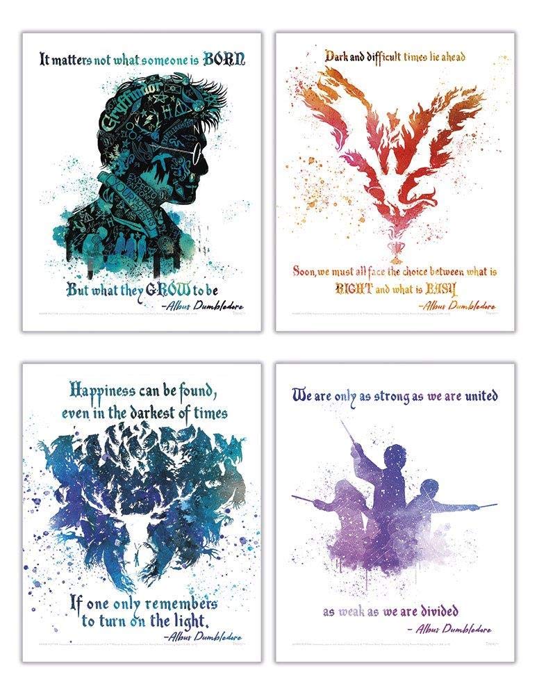 TRENDYPRINT Harry Potter - Dumbledore Quotes - Set of Four 8 x 10 Wall Art - Great for Gifting or Collecting
