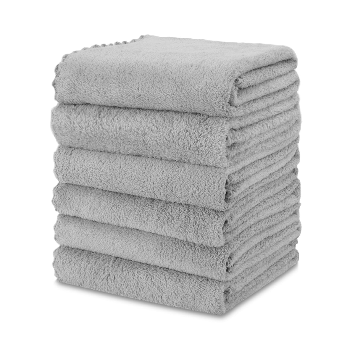 kimteny 6 Pack Microfiber Kitchen Dish Towels for Washing Dishes, Grey