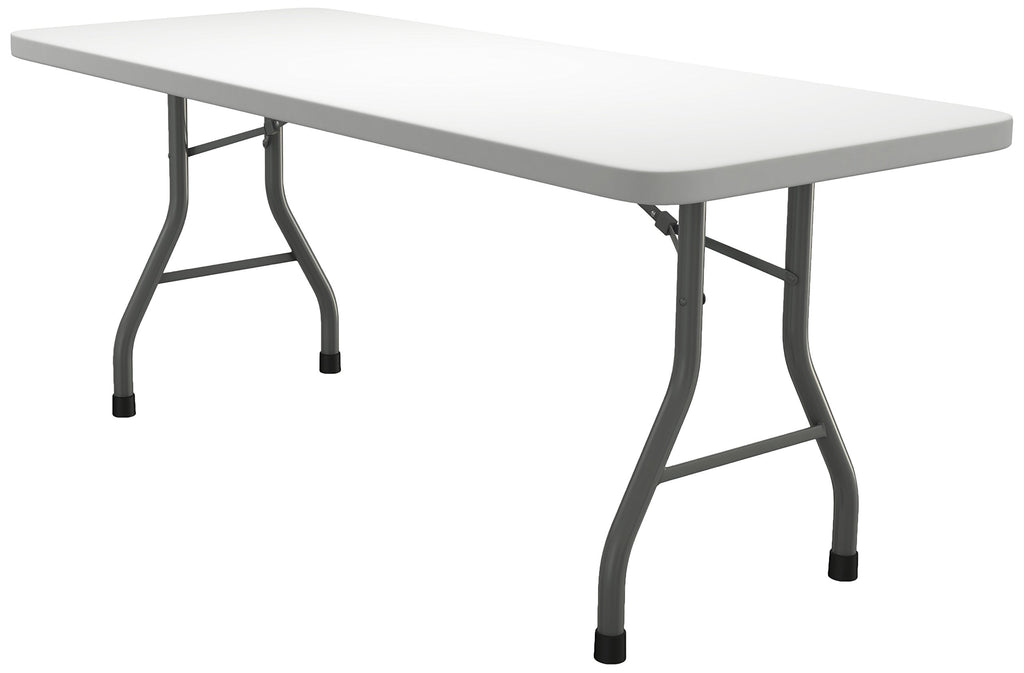 Mayline Event Series Rectangle Table 72"W x 30"D, White Top/Dark Gray Base