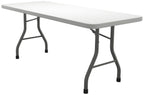 Mayline Event Series Rectangle Table 72"W x 30"D, White Top/Dark Gray Base