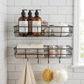 Self Adhesive Bathroom Shelf For Wall, Bathroom Organiser Without Drill, Wall Mounted Bathroom Rack For Shampoo, Soap, Black, Pa