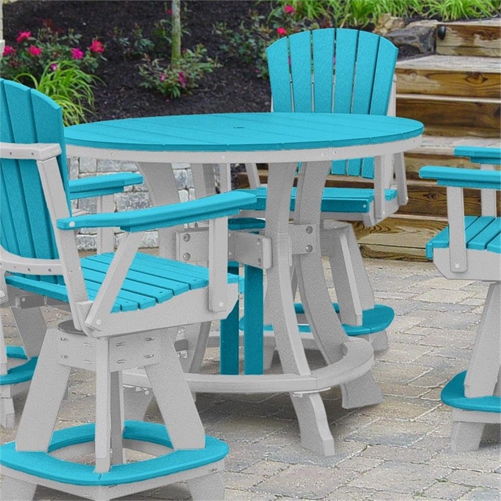 American Furniture Classics Five Piece Round Counter Height Dining Set, Aruba Blue/White