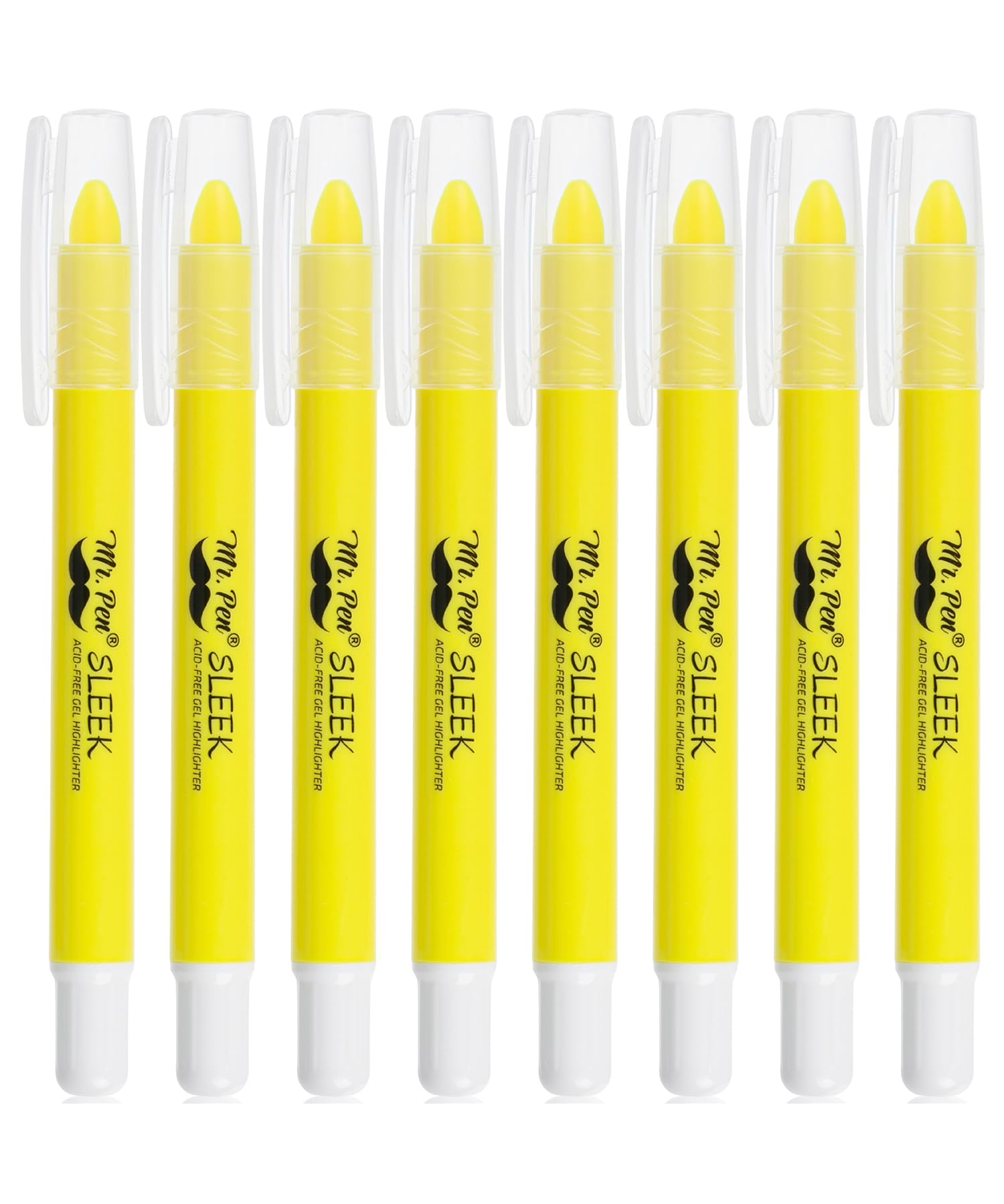 Mr. Pen- No Bleed Gel Bible Highlighters, Yellow, Pack Of 8