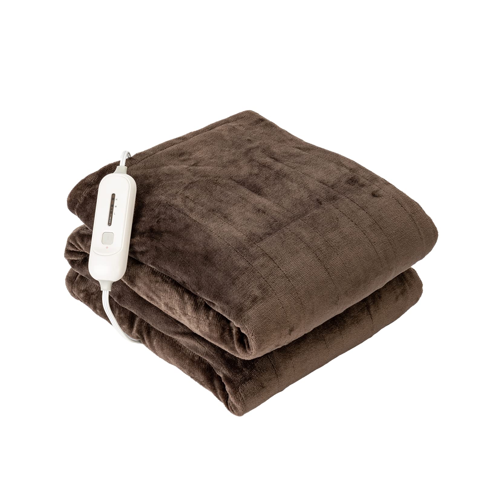 Tefici Electric Heated Blanket Throw, Super Cozy Soft 2-Layer Flannel 50'' X 60'' Heated Throw With 3 Heating Levels & 4 Hours A