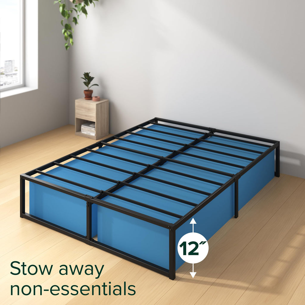 Zinus Lorelei 14 Inch Metal Platform Bed Frame, Steel Slat Support, No Box Spring Needed, Eco Friendly Wonderbox(Tm) Packaging, 12.4?Underbed Storage, Easy Assembly, Black, Queen