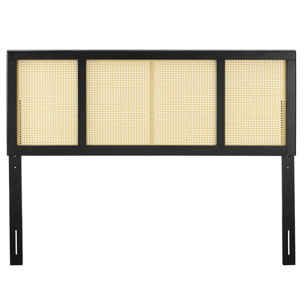 Modway Delmare Cane Woven Rattan King Headboard In Black