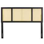 Modway Delmare Cane Woven Rattan King Headboard In Black