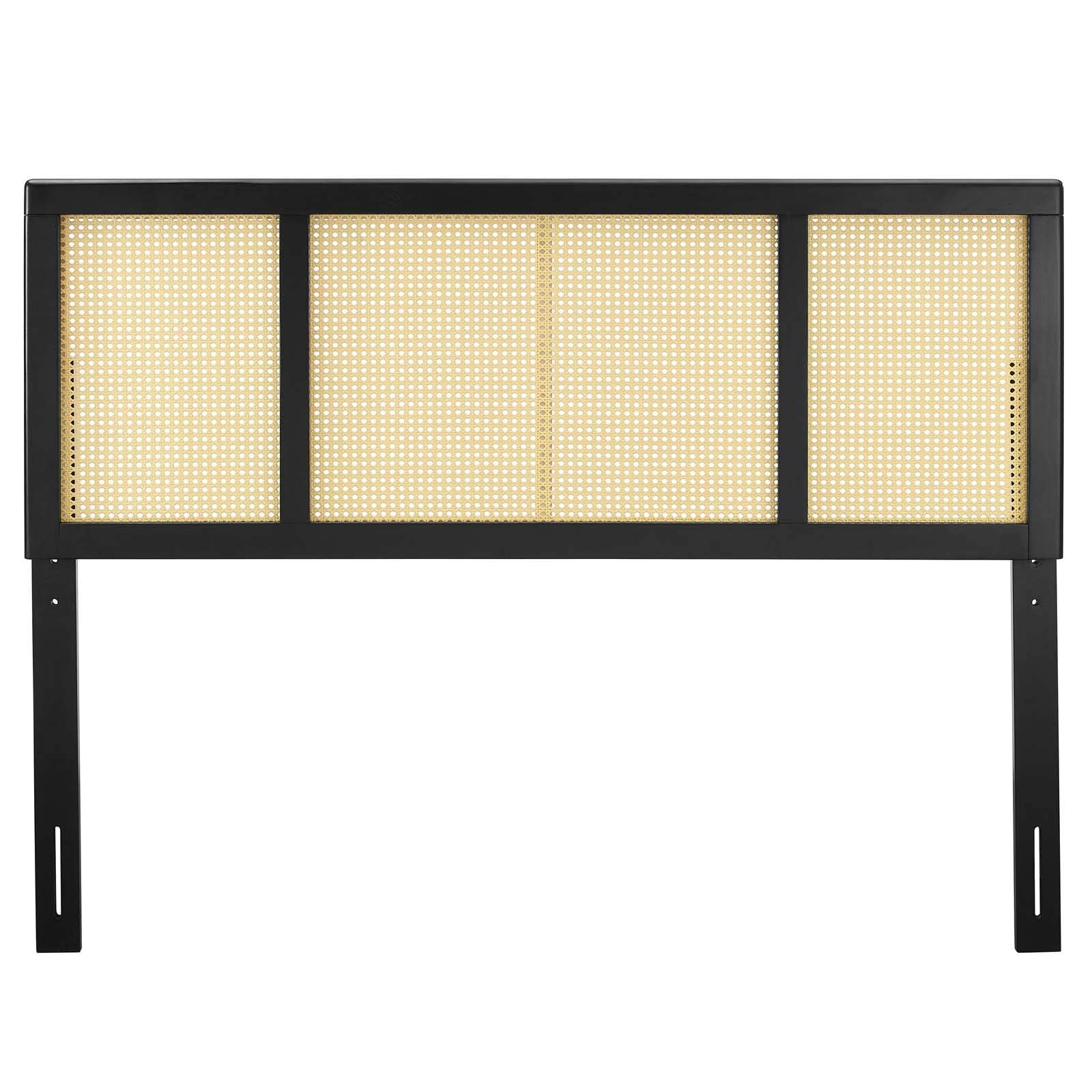 Modway Delmare Cane Woven Rattan Full Headboard In Black