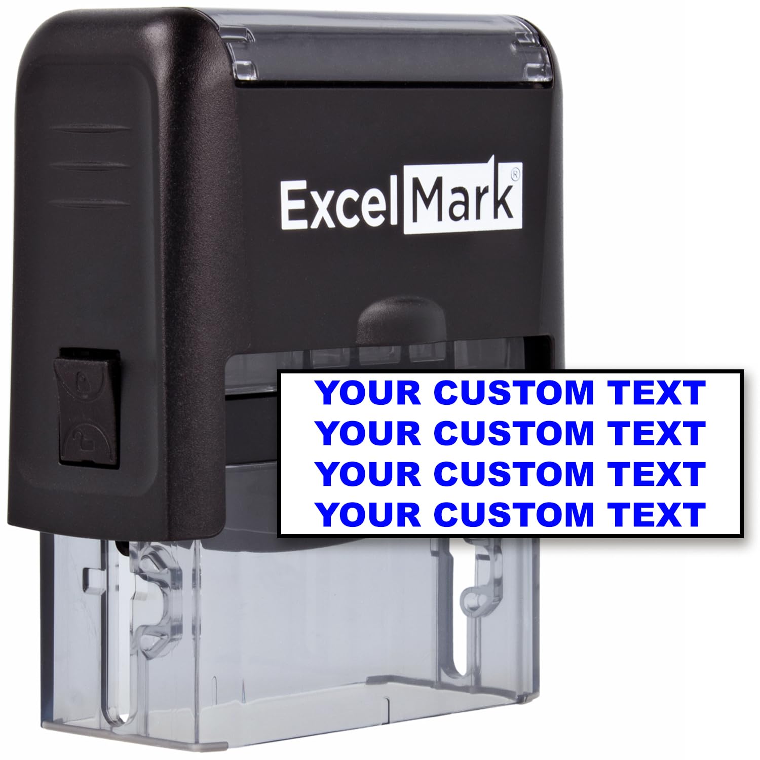 Self Inking Rubber Stamp With Up To 4 Lines Of Custom Text (Medium)