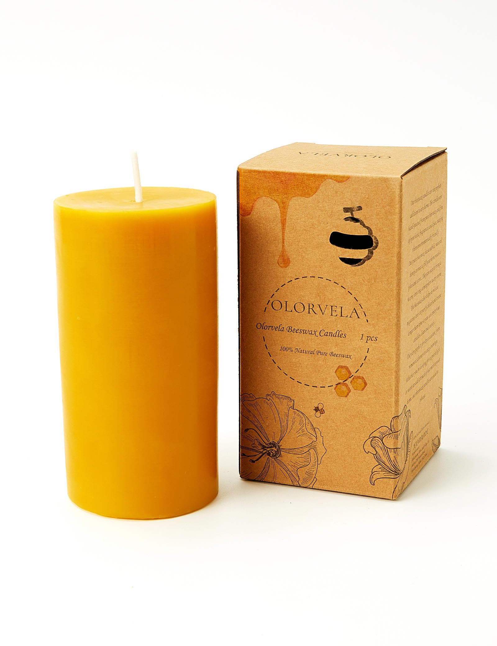 olorvela Beeswax Pillar Candles - Beeswax Candles Clearance Bees Wax Candles for Home Pillar Candles 2x4 inch 100% Pure Wax Cand