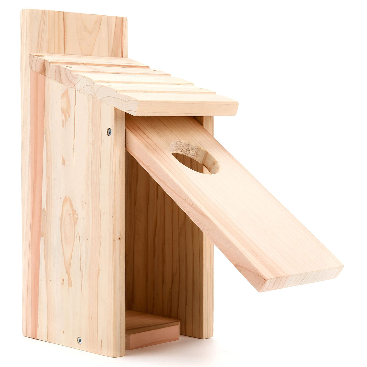 Oceek Cedar Blue Bird Box House Wood Bird House Bluebird Box House Cedar Wren And Chickadee Wren Home Outdoor Hanging Wood Birdh