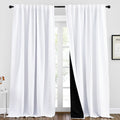 Nicetown 100% Blackout Window Curtains, Cold And Full Light Blocking Drapes With Black Liner For Nursery, 95 Inches Thermal Insu