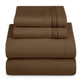 Hearth & Harbor Split King Size Sheets - 5 Piece Bed Sheet Set, Hotel Luxury Double Brushed Bed Sheets - Extra Soft Bedding Sheets & Pillowcases, Split King, Brown