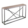SEI Furniture Arendal Faux Stone Skinny Console Table, Dining Room With Open Concept Living Space Modern Style Powder-Coated Iro
