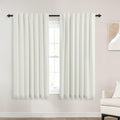 Koufall Ivory Back Tab Linen Blackout Curtains 52 By 45 For Bedroom
