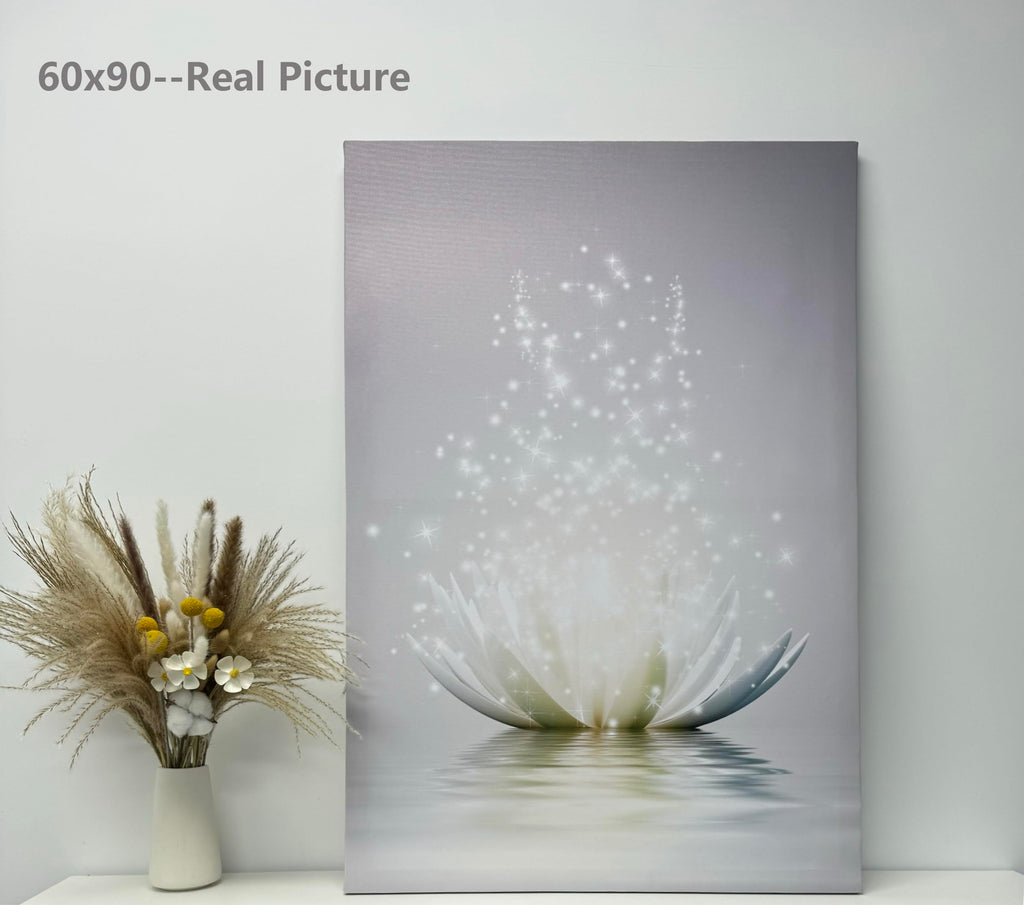 Lotus Floral Canvas Prints Art For Zen Office Decor Wall Art Meditation Pictures Modern Artwork Painting Framed Ready To Hang(16