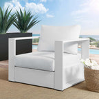 Modway Tahoe Modern Fabric/Aluminum Outdoor Armchair In White