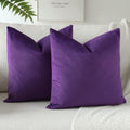Otostar Decorative Throw Pillow Covers 16 X 16 Inch Soft Velvet Cushion Covers Solid Square Throw Pillow Cases For Couch Bed Home Sofa Car Decor Set Of 2 (Purple)