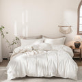 Warm Moment Off White Duvet Cover California King Size 100% Washed Cotton Bedding Set Cover 1 Duvet Cover Zipper Closure And 2 P