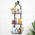 Shower Caddy Hanging (Black), Adjustable Anti-Swing-Over The Shower Head Caddy, 3 Tier Height Bathroom Storage Organizer Bathroo
