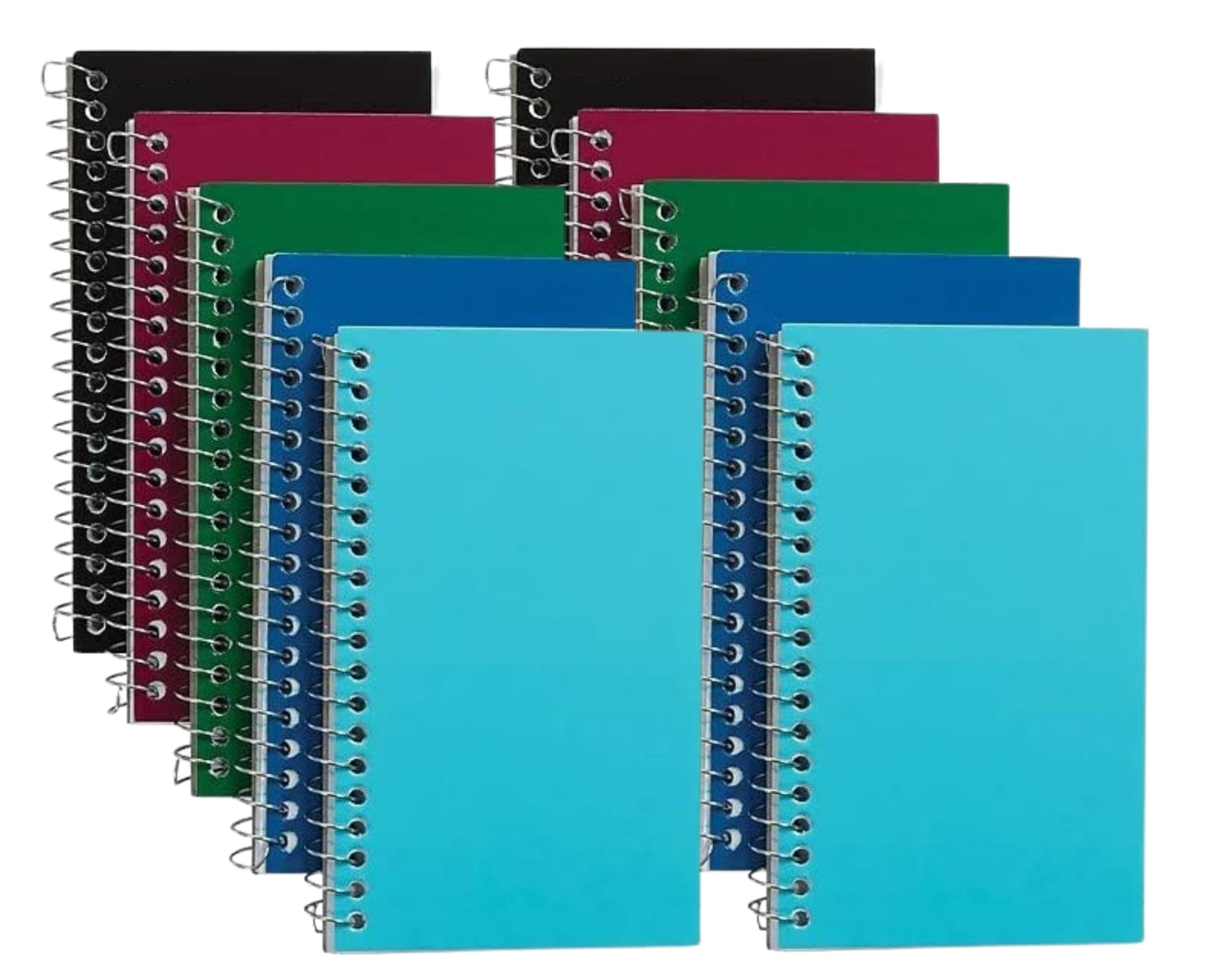1Intheoffice Wirebound Spiral Memo Books, Memo Pads, 3 ' X 5 ', College Ruled, Small Notepad 3X5, Assorted, 75 Sheets/Pad, 10