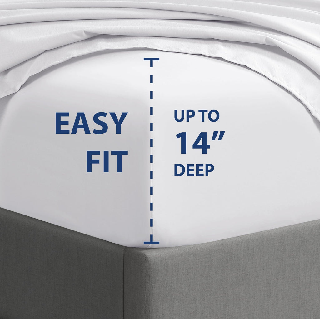 Cathay Home Essentials Ultra Soft Hypoallergenic Wrinkle Resistant Double Brushed Microfiber Bedding Sheet Set, White, California King
