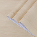 TOTIO Rice Yellow Wood Grain Contact Paper Walnut Textured Peel and Stick Wallpaper 16x354inch Air Guide Slot Design Matte Thick