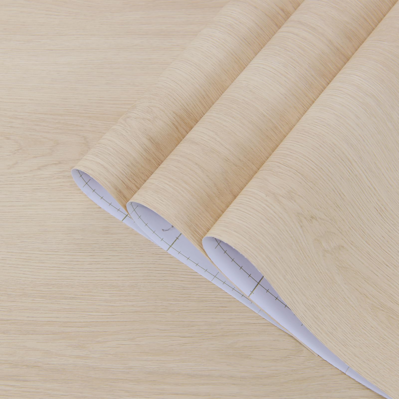 TOTIO Extra Wide Walnut Wood Wallpaper Beige Brown Wood Grain Vinyl Wrap Walnut Contact Paper Peel and Stick 31.5x157inch Air Gu