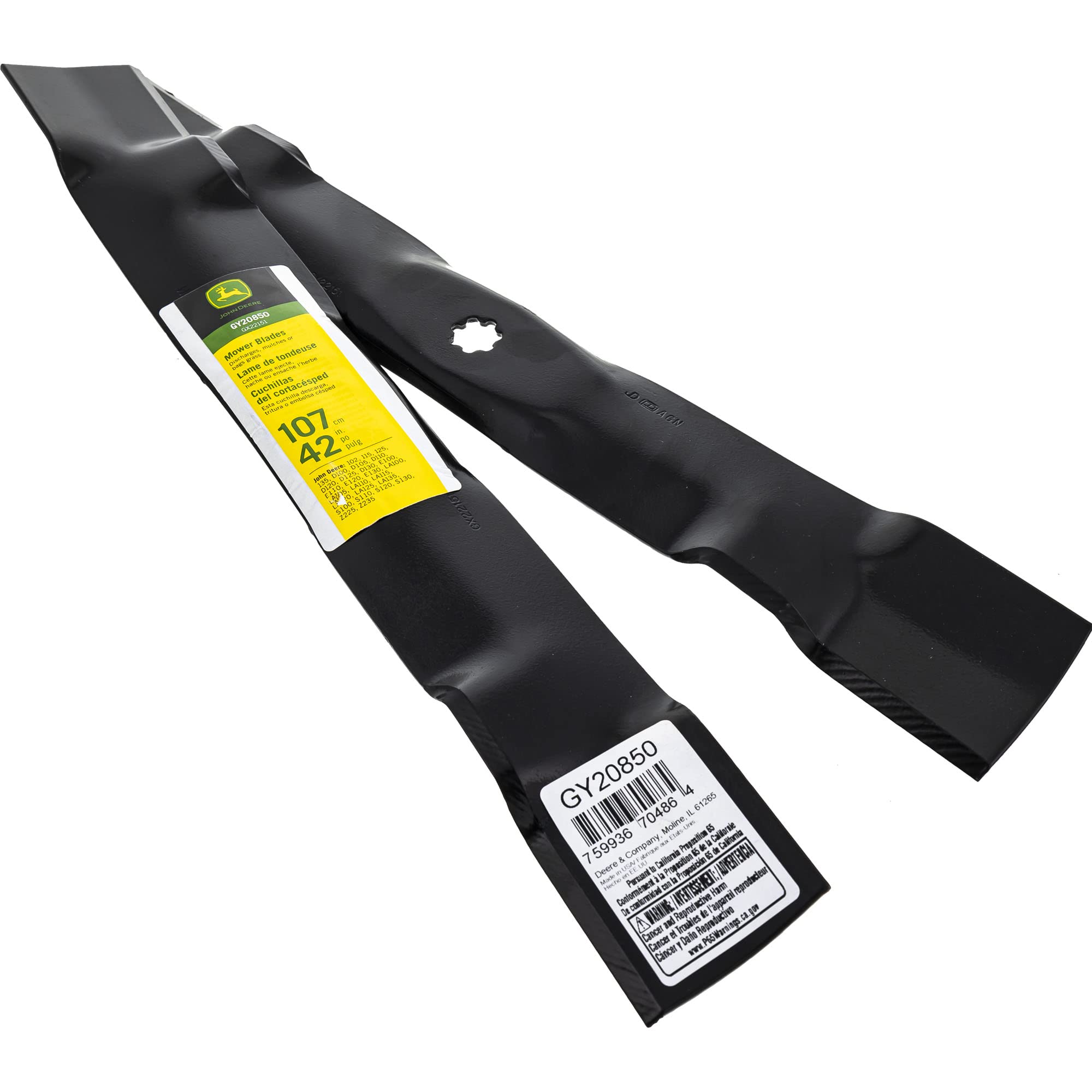 John Deere Original Equipment Mower Blade Kit #Gy20850