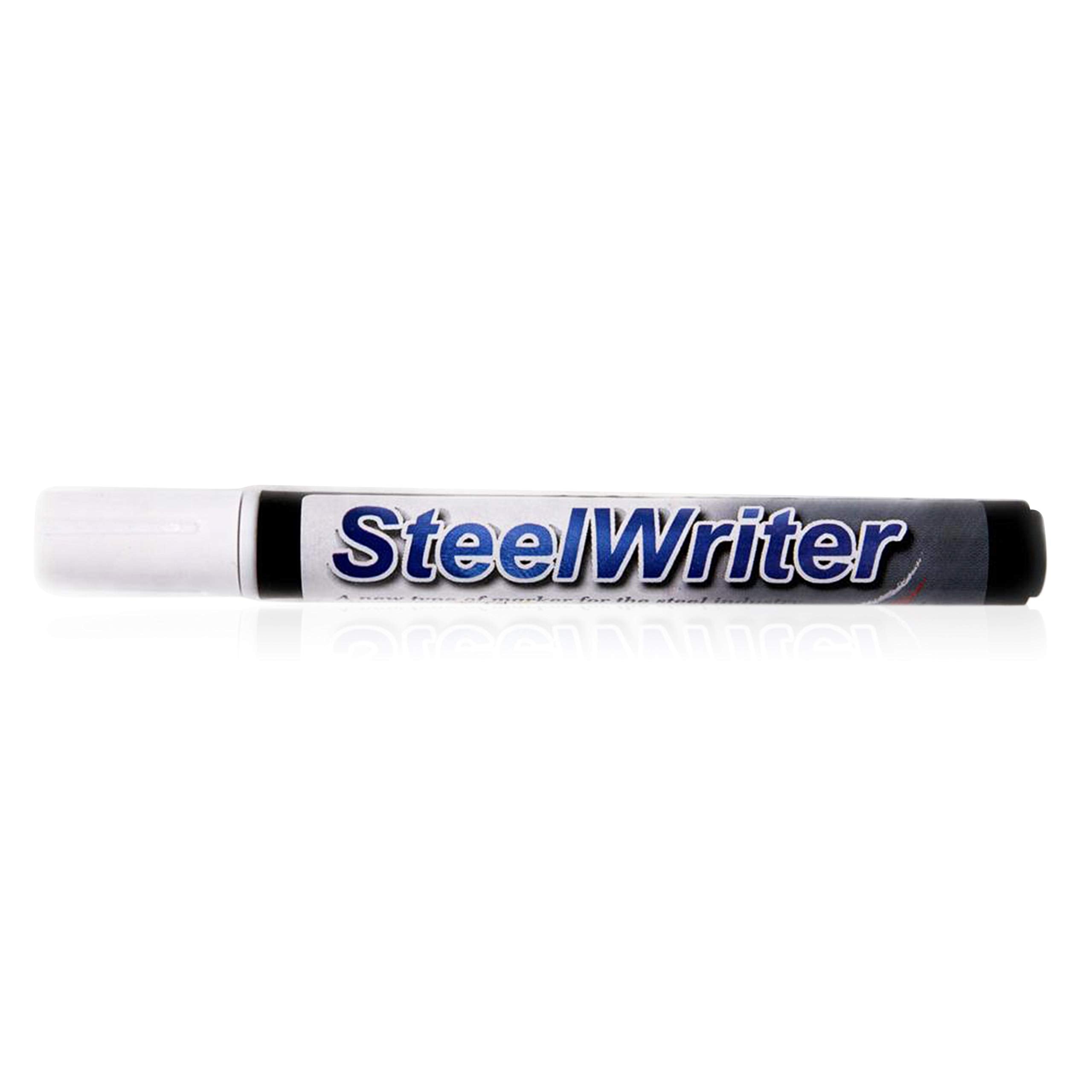 Steelwriter Metal Marking Paint Pen - White - Washable Removable Industrial Marker For Writing & Drawing On Steel And Other Meta