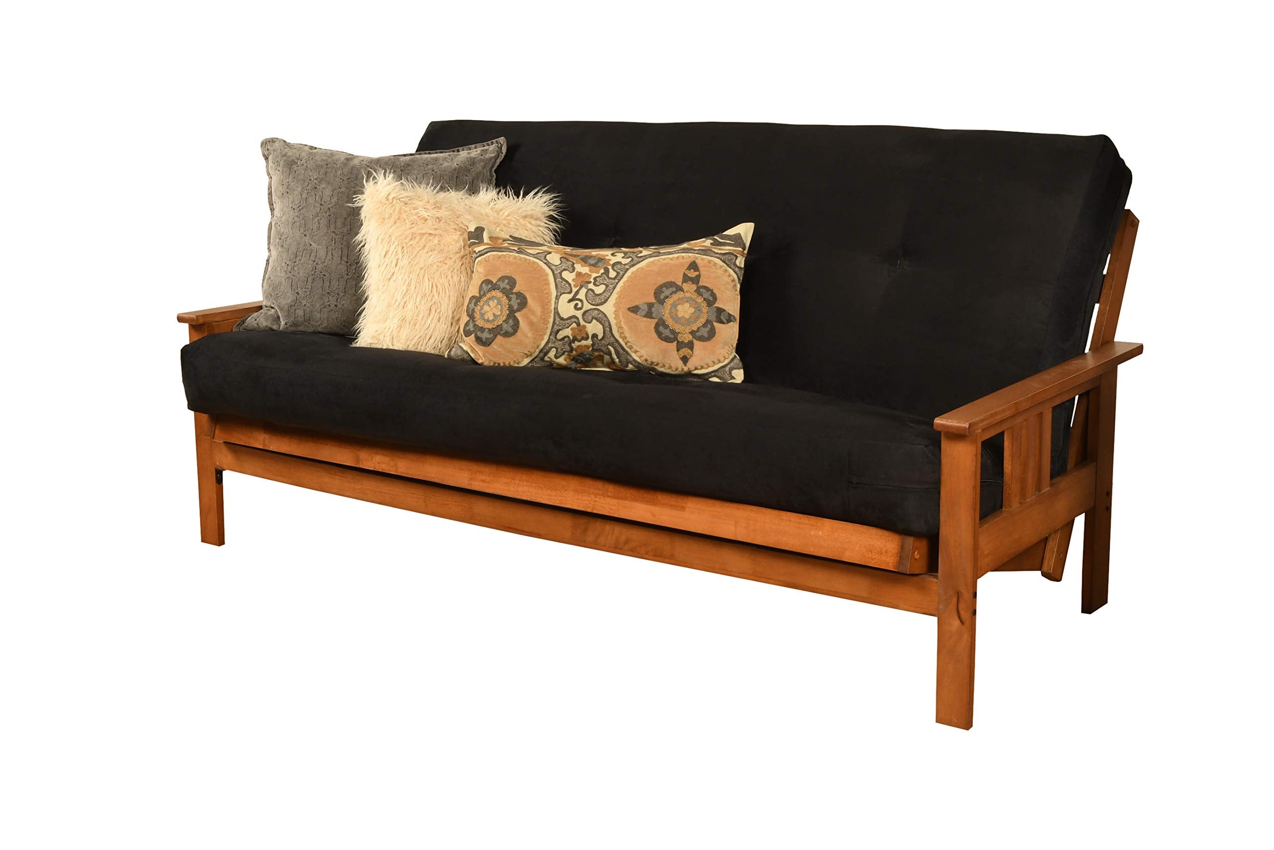 Kodiak Furniture Monterey Futon With Suede Fabric Mattress In Barbados/Black