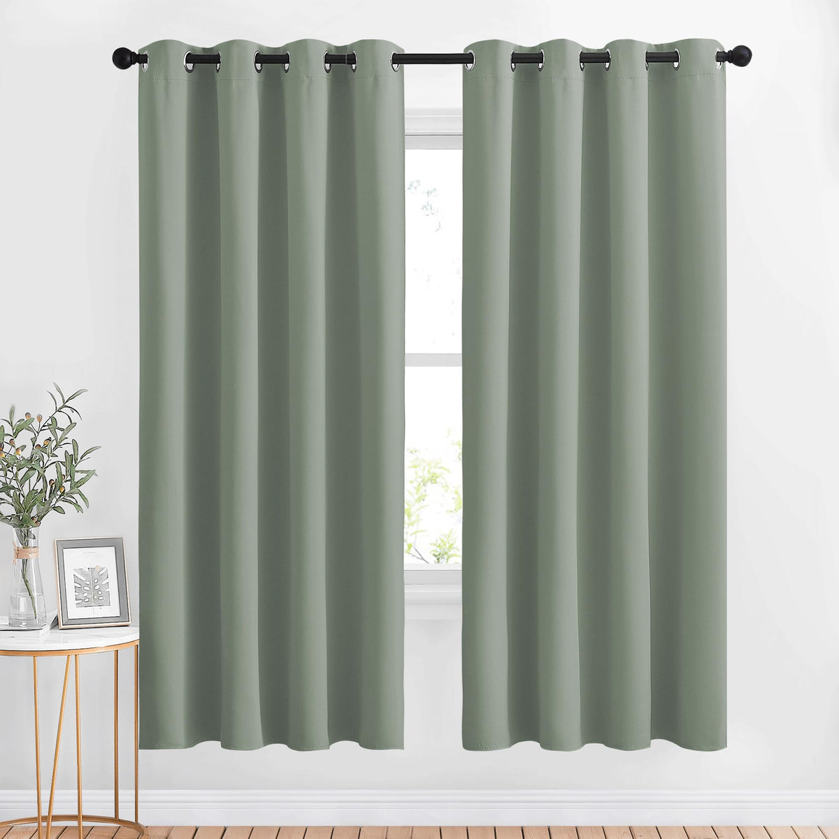 Nicetown Blackout Curtains 72 Inches Long 2 Panels Set - Grommet Thermal Insulated Room Darkening Solid Drapes Sound & Light Blo