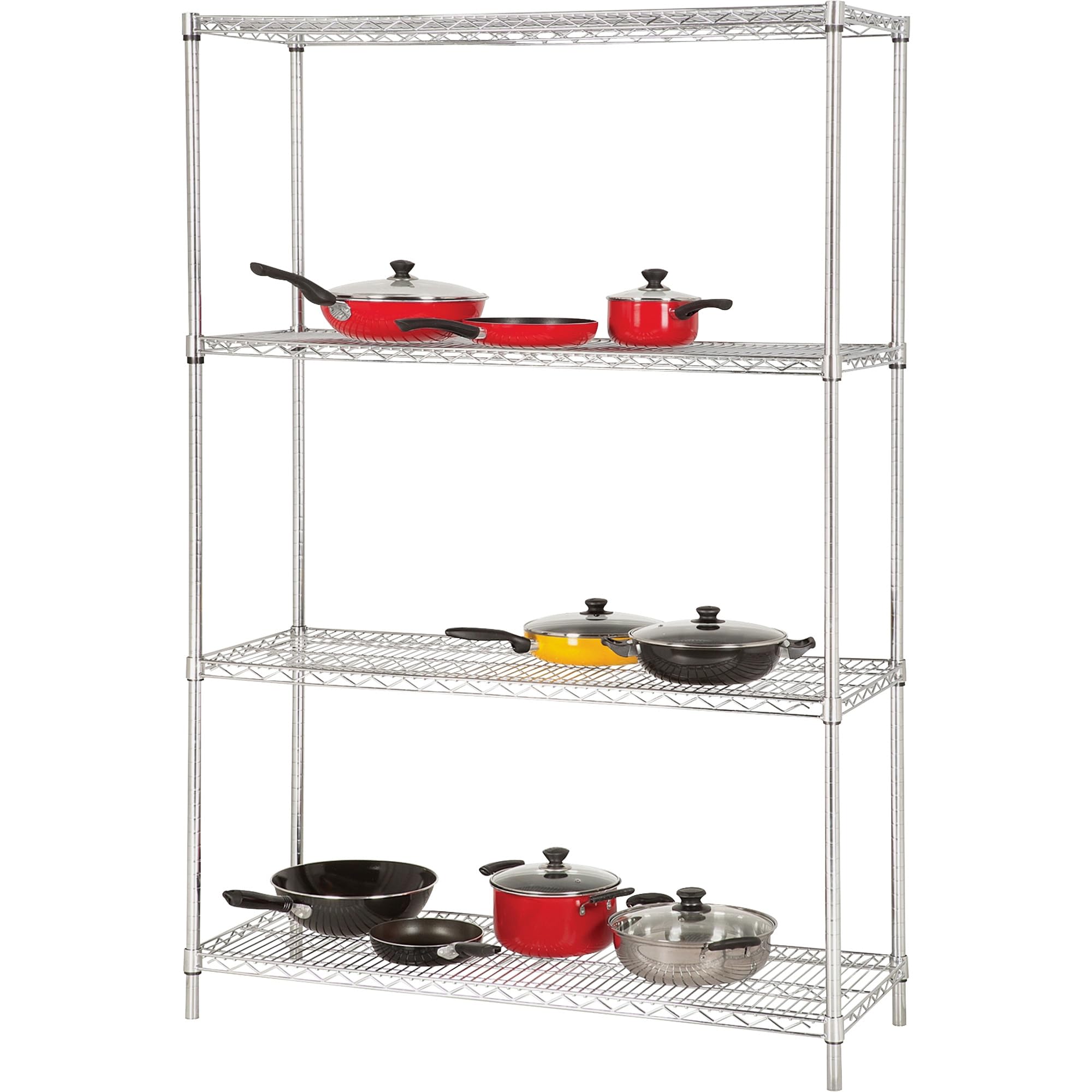 Lorell Llr84181 Industrial Chrome Wire Shelving Starter Kit