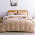 Jellymoni Full Duvet Cover Set, Cotton Duvet Cover 3 Pieces With Zipper Closure, 1 Duvet Cover And 2 Pillowcases(White With Rust