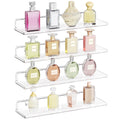 Lifewit Floating Shelves For Wall, 4 Pack 15' Clear Acrylic Shelf Room Decor For Book/Figures/Photo/Makeup In Bathroom, Book Shelf, Living Room, Bedroom, Kitchen Storage And Organization