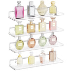 Lifewit Floating Shelves For Wall, 4 Pack 15' Clear Acrylic Shelf Room Decor For Book/Figures/Photo/Makeup In Bathroom, Book Shelf, Living Room, Bedroom, Kitchen Storage And Organization