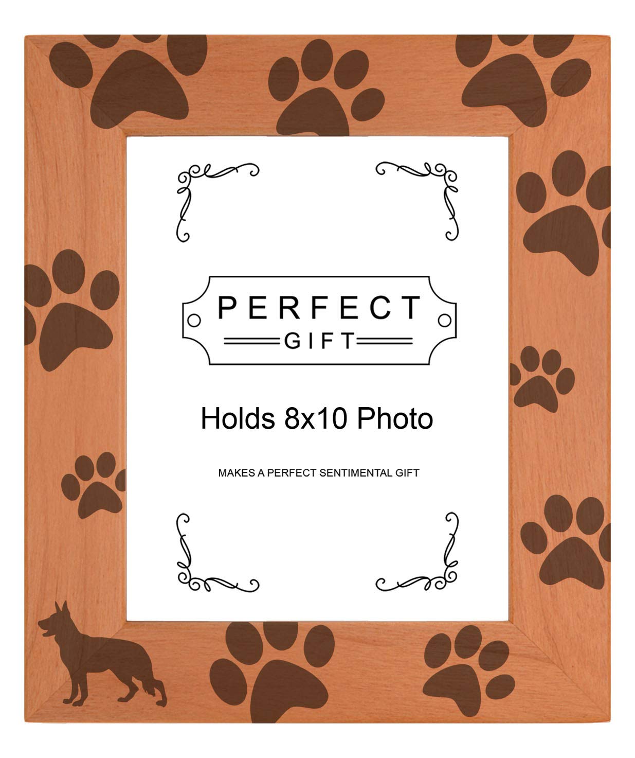Gifts For All By Rachel Olevia Sentimental Photo Frame German Shepherd Paw Prints Wood Engraved 8x10 Portrait Picture Frame