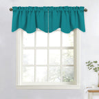 Nicetown Valances For Windows - Blackout Thermal Insulated Valance Short Topper Curtains 18 Inch For Kitchen Bathroom Living Roo