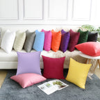 4-Pack 100% Cotton Comfortable Solid Decorative Throw Pillow Case,Thmyo Square Cushion Cover Pillowcase Sublimation Blank Pillow Covers Diy Throw Pillowcase For Sofa(20X20 Inch/ 50X50Cm,Light Purple)