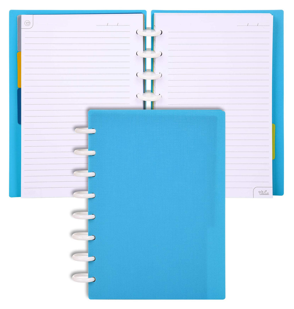 Talia Discbound Notebooks, Planner, Customizable, (Energetic Turquoise, Junior (5.5In X 8.5In))