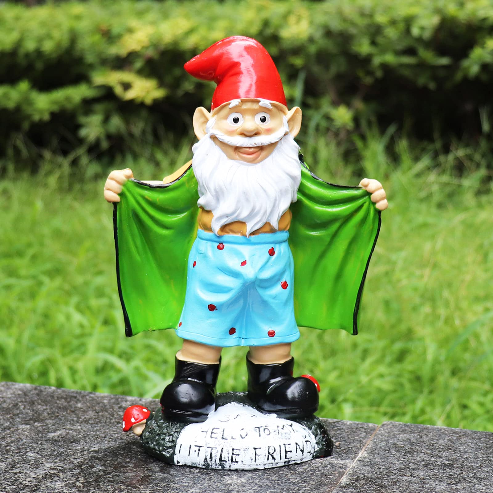 Tirifer 8.3Inch/21Cm Big Size Garden Gnome, Polyresin Outdoor Sculpture Gnome Statue Garden Figurine Art Garden Decoration For L