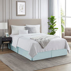Nestl Light Baby Blue Bed Skirt Cal King Size - Cal King Bed Skirt 14 Inch Drop - Brushed Microfiber Bed Skirts - Hotel Quality Pleated Bed Skirt - Shrinkage & Fade Resistant