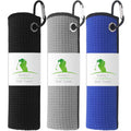 VIVIDLY 3 Pack Golf Towels, Microfiber Waffle Pattern Golf Towel-Contains Golf Towels in Three Colors of Black, Blue and Gray, S