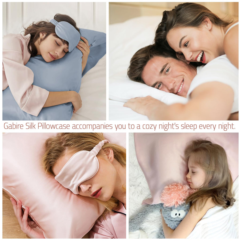 Gabire Mulberry Silk Pillowcase For Hair And Skin Prevent Acne Pillow Cases Both Sides Real Silk Pillowcases Organic Silk Pillow