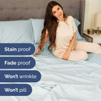Extra Deep Pocket Full Sheets - 4 Piece Breathable & Cooling Bed Sheets - Hotel Luxury Bed Sheet Set - Soft, Wrinkle Free & Comfy - Easily Fits Extra Deep Mattresses - Deep Pocket Ice Blue Sheets Set