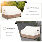 Solotoo Patio Furniture Covers Waterproof 3-Seater Sofa Cover,79 Inshes Outdoor Couch Cover,Patio Loveseat Cover (Beige)