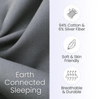 Grounding Sheet, Twin Size, 94% Organic Cotton 6% Pure Silver Fiber, Fitted Grounding Sheets For Sleep, Pain Relief. Earth Conne